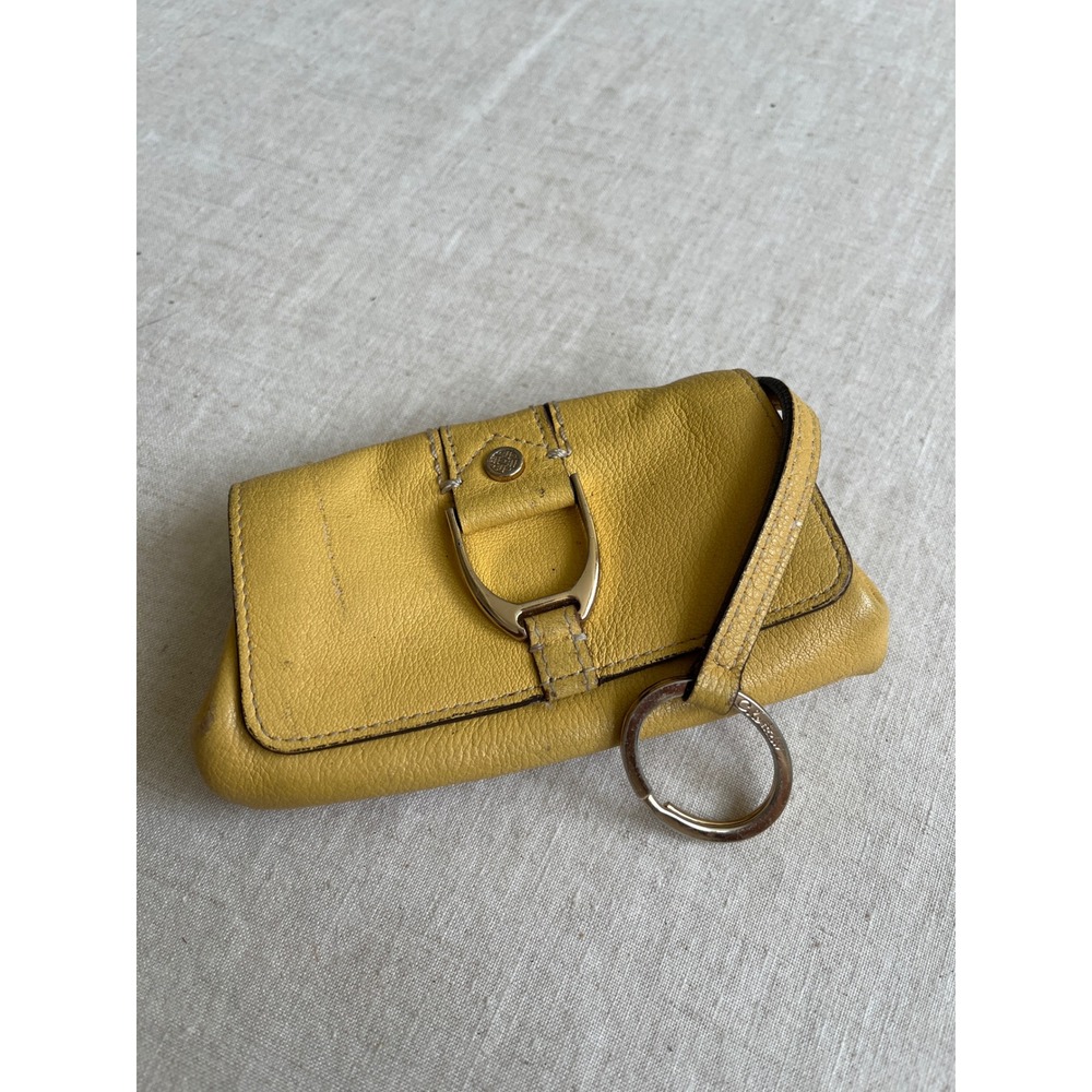 Cole Haan Vintage Y2K Golden Butter Yellow Leather Key Pouch Wallet B25404